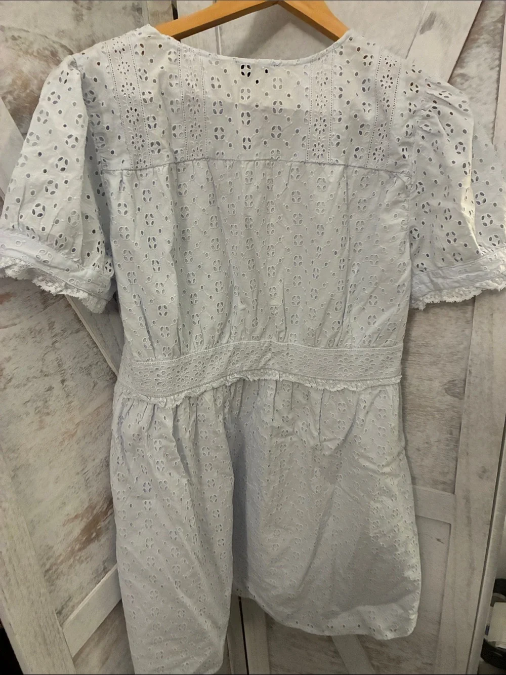 J. Crew Light Blue Eyelet Cotton Dress